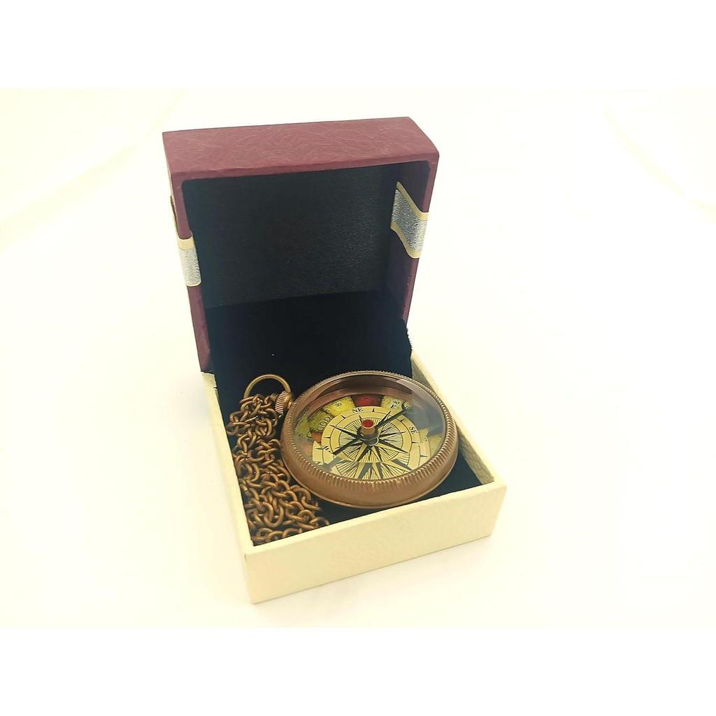 Engraved Vintage Brass Compass Pendant – Proverbs 3:5-6 Scripture Gift with Chain | Inspirational Christian Keepsake