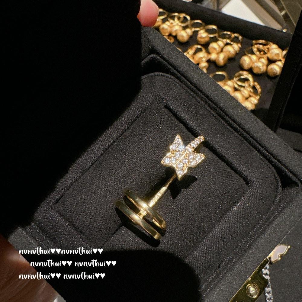 Italian Vintage Butterfly Fritillary Gemstone Necklace Vintage Rouge Pink Butterfly Zircon Earrings, Set