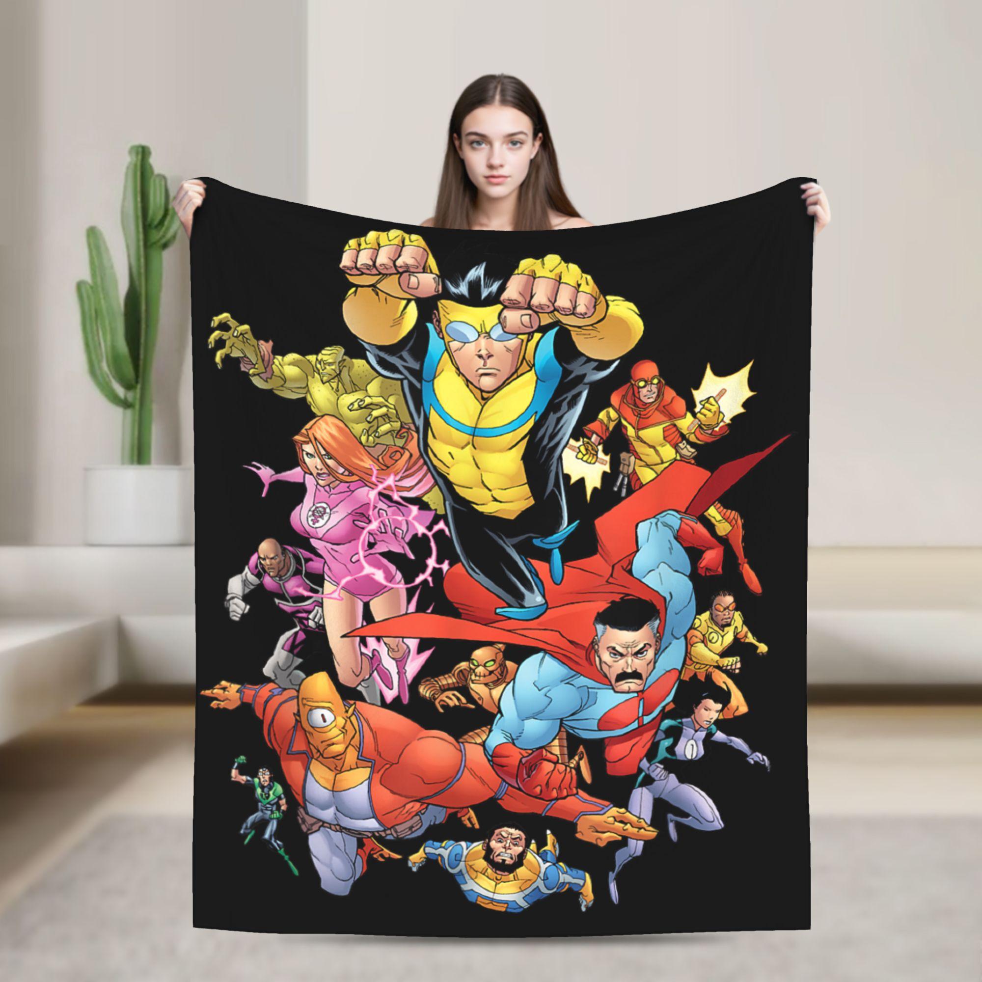 

Invincible Comic Mark Grayson Fleece Blankets Anime Awesome Throw Blanket for Home 150*125cm Rug Piece Lightweight Thin 30x40in