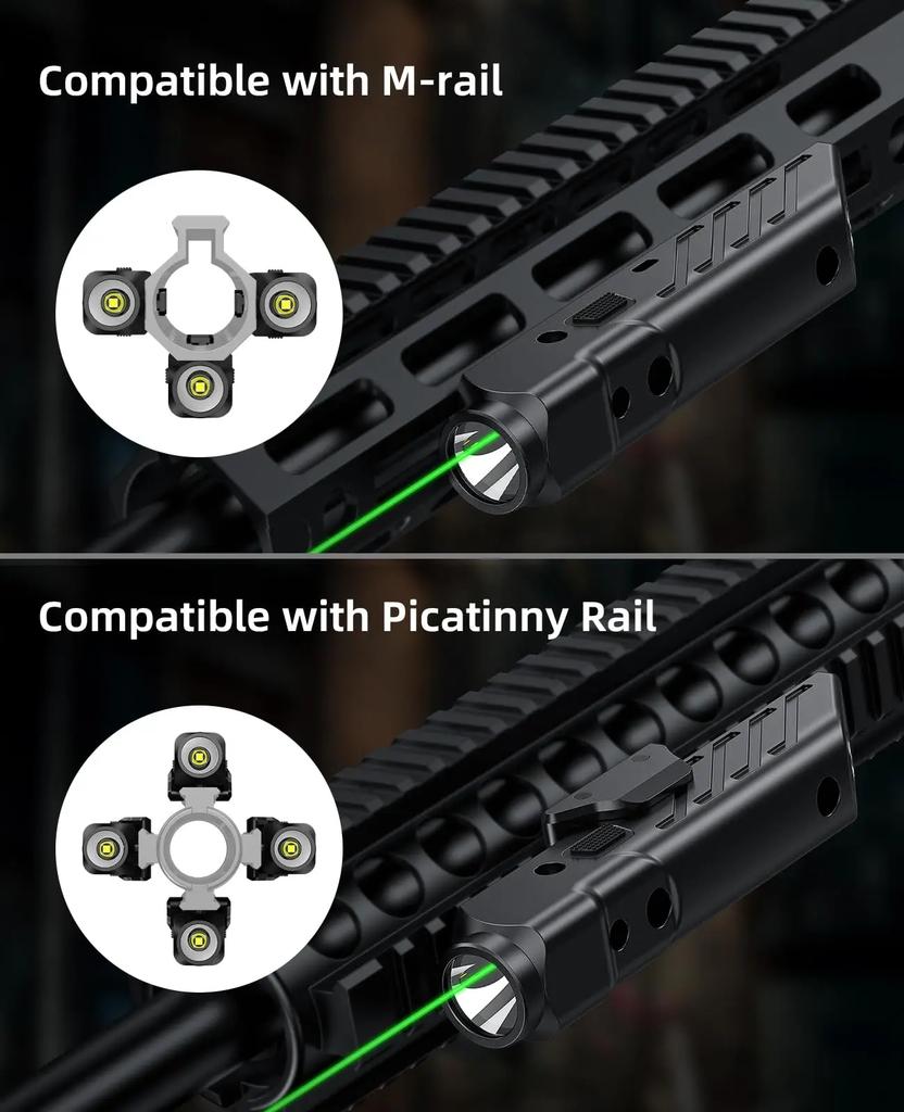 Richfire Tactical LED Flashlight with 1700 Lumen 2 in 1 High Power Rechargeable Low Profile and Lightweight for Hunting