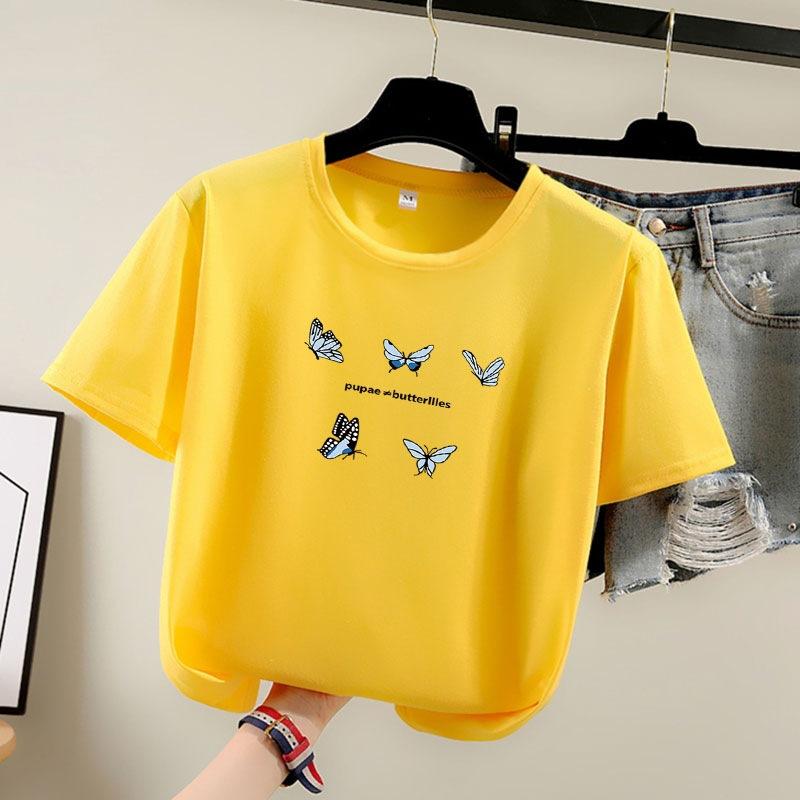 Summer 2025 New Short-sleeved T-shirt Women's Round-neck Printed Top