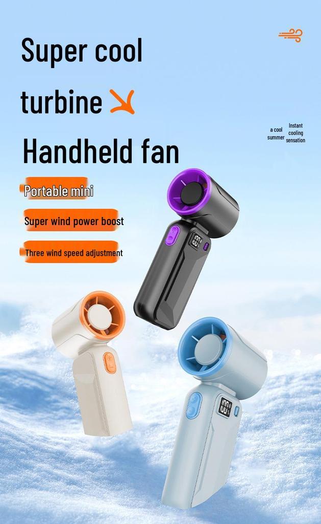Rechargeable High-Speed Portable Mini Fan: Strong Wind & Ice Cool