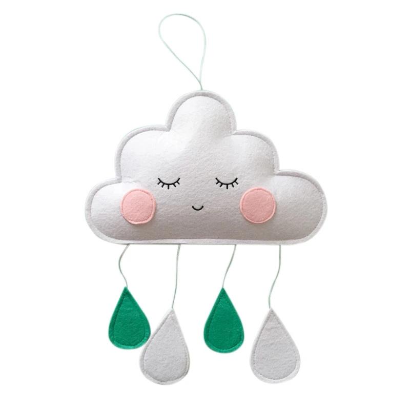 Cute Smiling Clouds Nordic Wind Baby Kids Room Nursery Home Cloud Raindrop Wall Hanging Decor Stickers Decal Gifts