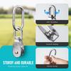 Stainless Steel Washing Line Pulley System Heavy Duty Pulley Wheel Set with Nylon Rope, Cleat Hooks, 360° Swivel Pulley Block for Indoor Outdoor