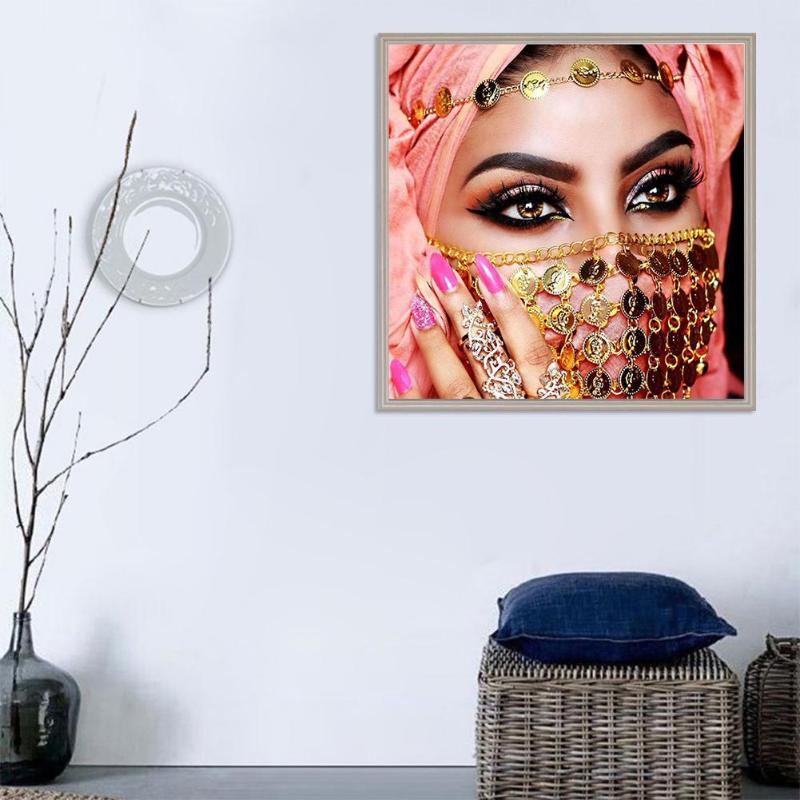 5D DIY Ethnic Beauty Diamond Painting Embroidery Rhinestones Cross Stitch
