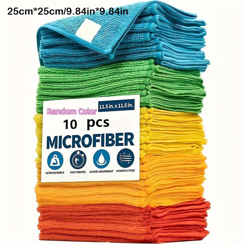 

10pcs Microfiber Cleaning Cloth, Dishwashing Cloth, Household Rag, Kitchen Bathroom Cleaning Towel, Durable Absorbent Towel