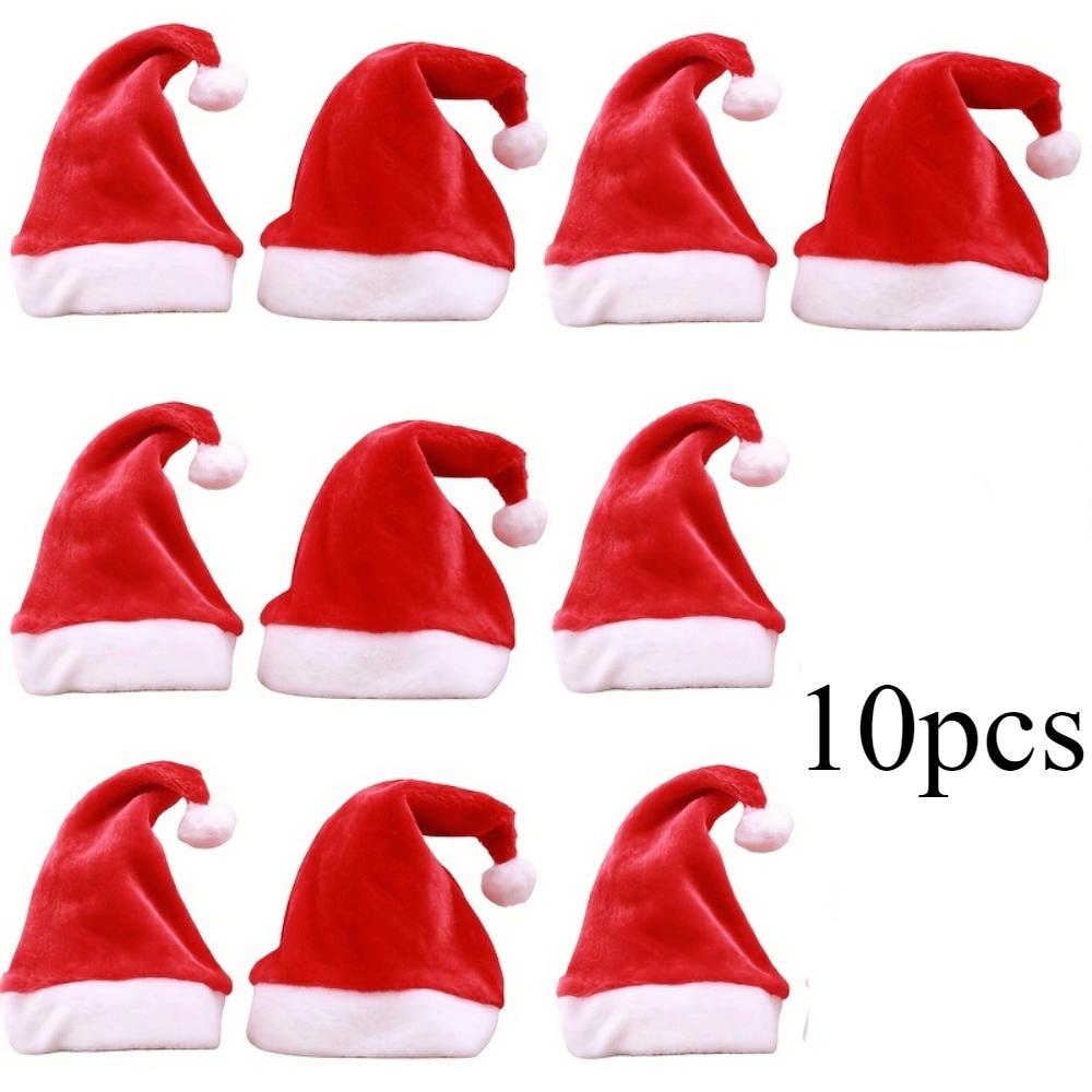 

10 Santa hats, adult Christmas hats, holiday Christmas hats, Christmas hats чистый
