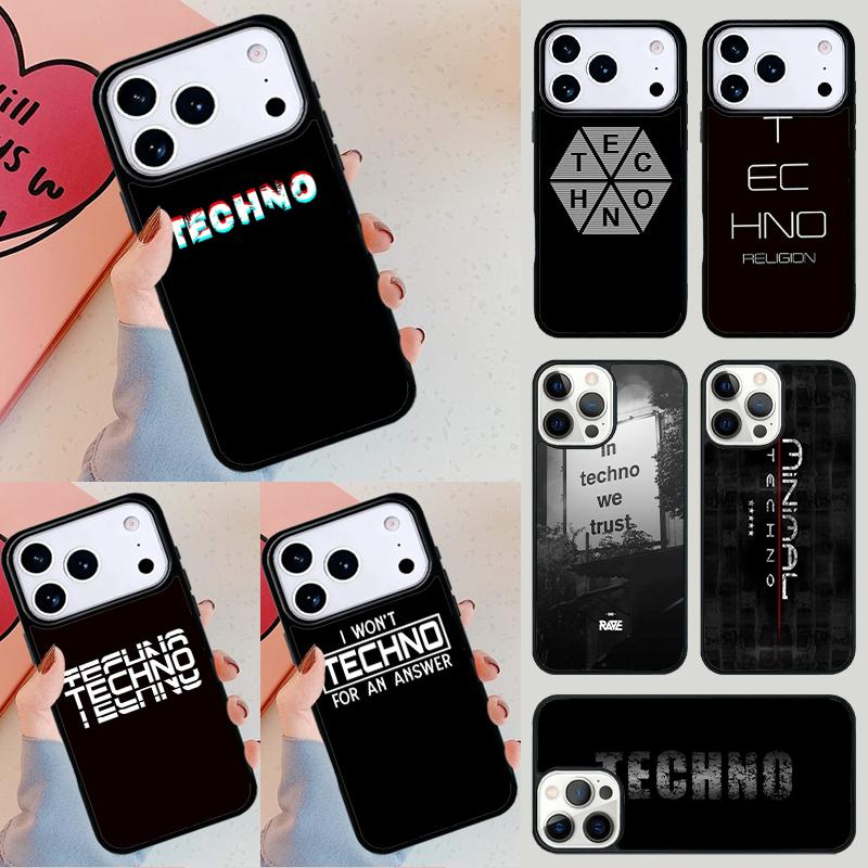 Techno Music Soft Phone Case For Apple iPhone 17 Air 16E 15 14 Plus 13 12 11 Pro Max Mini Funda Cover