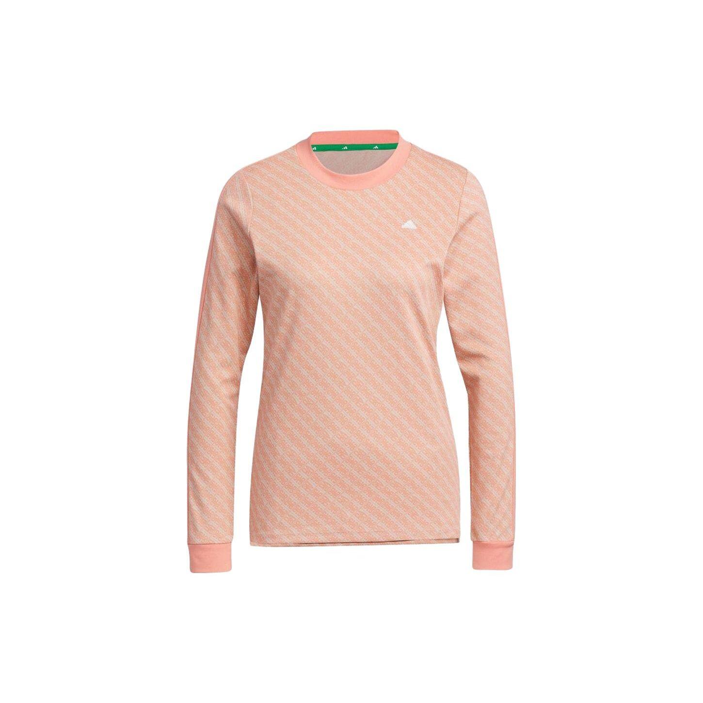 Adidas Fitted Long Sleeve Crew Neck T-Shirt Women tops Clay HY0900 M