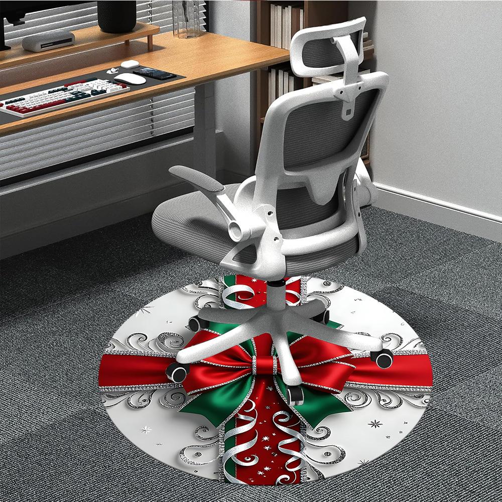

1pc Christmas Bow Chair Carpet for Office, Non-slip, Soft and Durable Office Rug for Interior Decoration, Perfect for Office yy260313083 80cm by 80cm