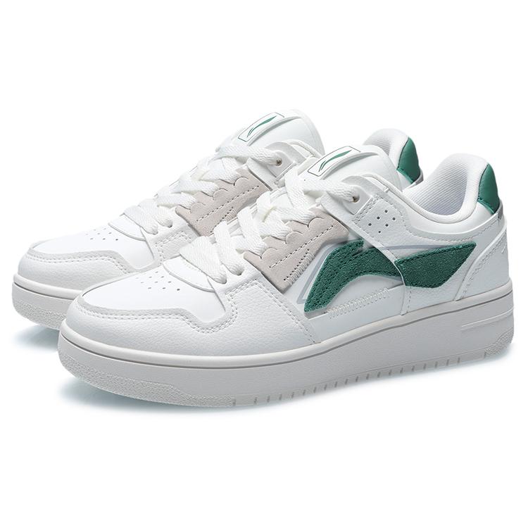 Li Ning Tianji Collection Slip Resistant, Abrasion Resistant, Lightweight Low top Skateboard Shoes Women's White Green AGCP362-15