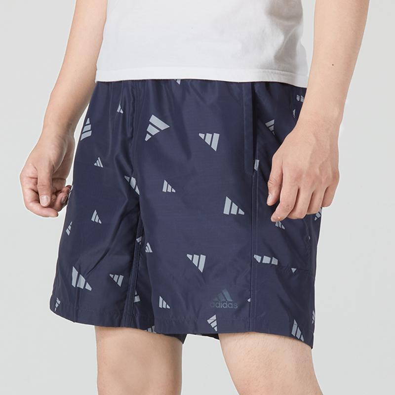 Adidas Allover Print Casual Woven Shorts Men Bottoms Blue HD0069