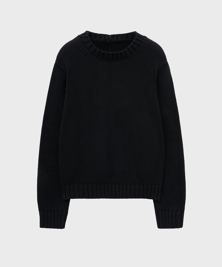 NOIRER Low Gauge Heavy Crop Knit (Black)