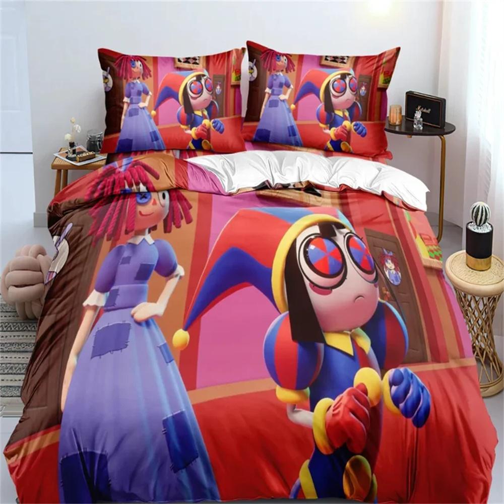 THE AMAZING DIGITAL CIRCUS Bedding Set 3D Duvet Cover Set Bedspread For Boys Girls Kids Home Textiles Microfiber Bedspread