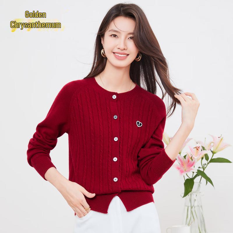Women's 100% Pure Wool Knit Cardigan