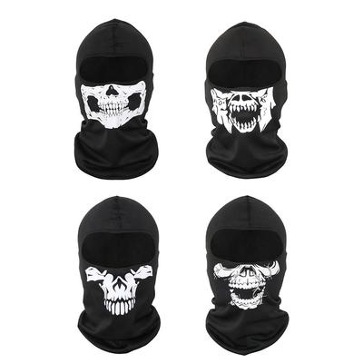 Skull Print Bicycle Balaclava Windproof Anti-UV Motorcycle Full Face Mask Full Face Design Neck Warmer Full Face Mask