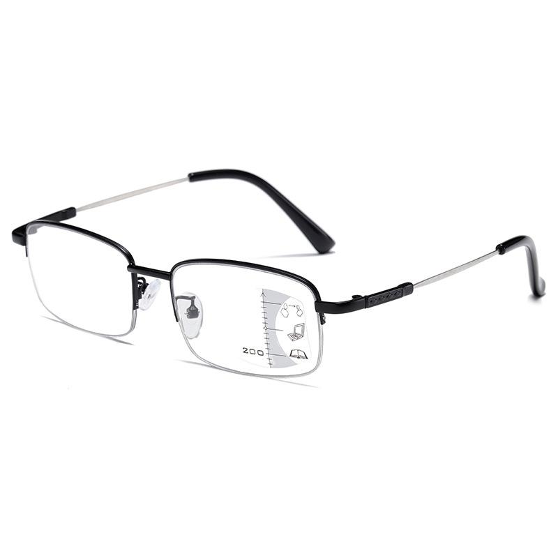 

Ретро Очки для пресбиопии с изменяющим цвет сплавом Мужские Деловые Автоматический зум Защита от синего света Для использования вдаль и вблизи Очки для чтения +2.5