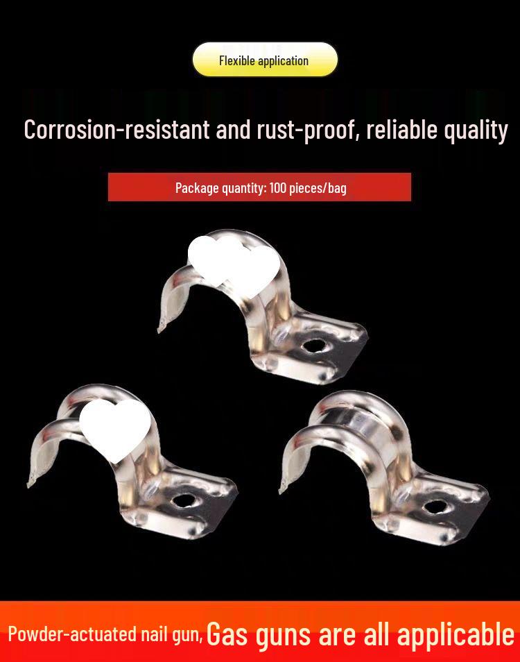 Stainless Steel Double Rib Saddle Clamp P-Type Pipe Clip for Wire and Water Pipe Fixing