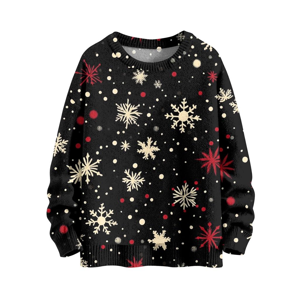 Christmas Day Sweatshirts For Children Boys And Girls Knit Sweater Cute Shirt Fall Crewneck Pullover Tops