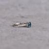 Vintage Natural London Blue Topaz Ring, Round Cut Blue Gemstone, London Blue Topaz Sterling Silver Finished with Rhodium, Topaz Halo Ring