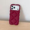 Matte Orange 3D Diamond Pattern Phone Case For iPhone 17 16 15 14 13 12 11 Pro Max Soft Shockproof Silicone Cover Girls