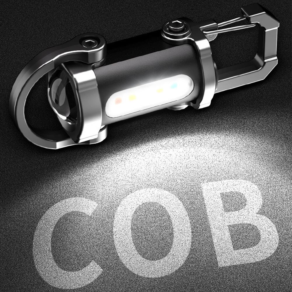 1/2/3PCS Rechargeable Keychain Flashlights 1200mAh Type-C Flashlights Keychain Hanging Keyring Camping Pocket Lamp