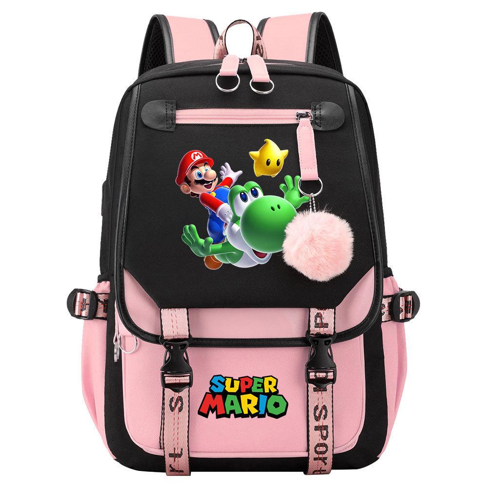 Super Printed Usb Teen Student School Bag Men'S And Women'S Casual Webbing Flip Backpack