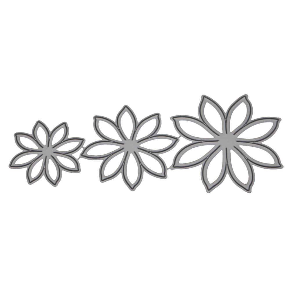 Flower Bloom Frame Metal Silvery Stencil Embossing Cutting Dies For Diy Scrapbooking Paper Album Cards Making