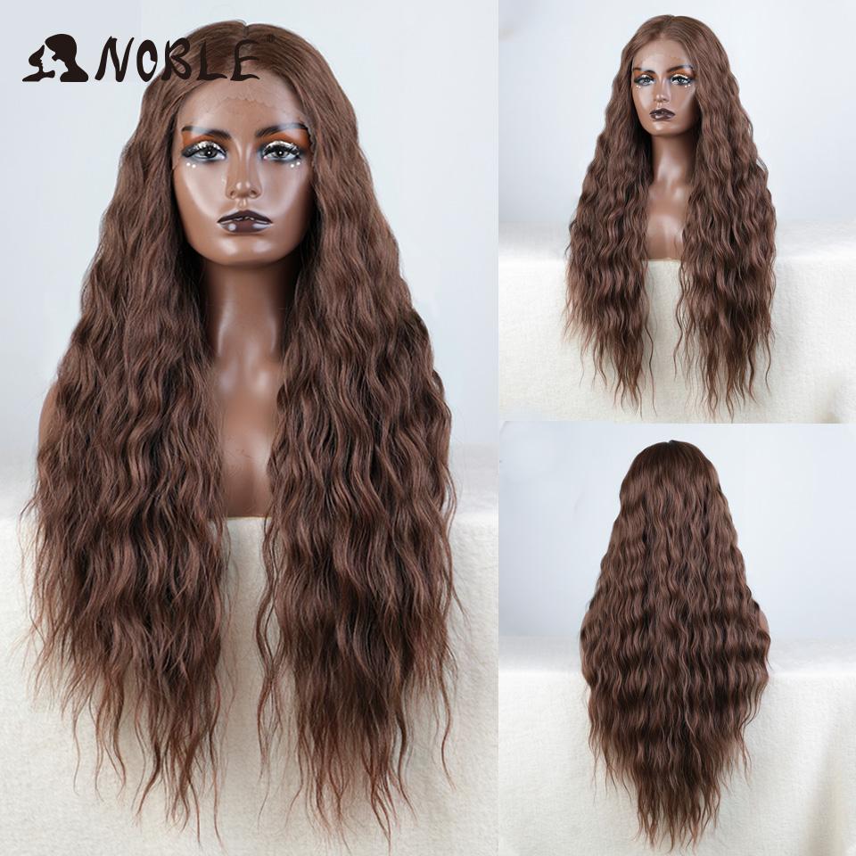 Noble Synthetic Lace Front Wig Long Wavy Ombre Blonde Wig Red Wigs Lace Part Synthetic Lace Wigs For Women Lace Front Wigs