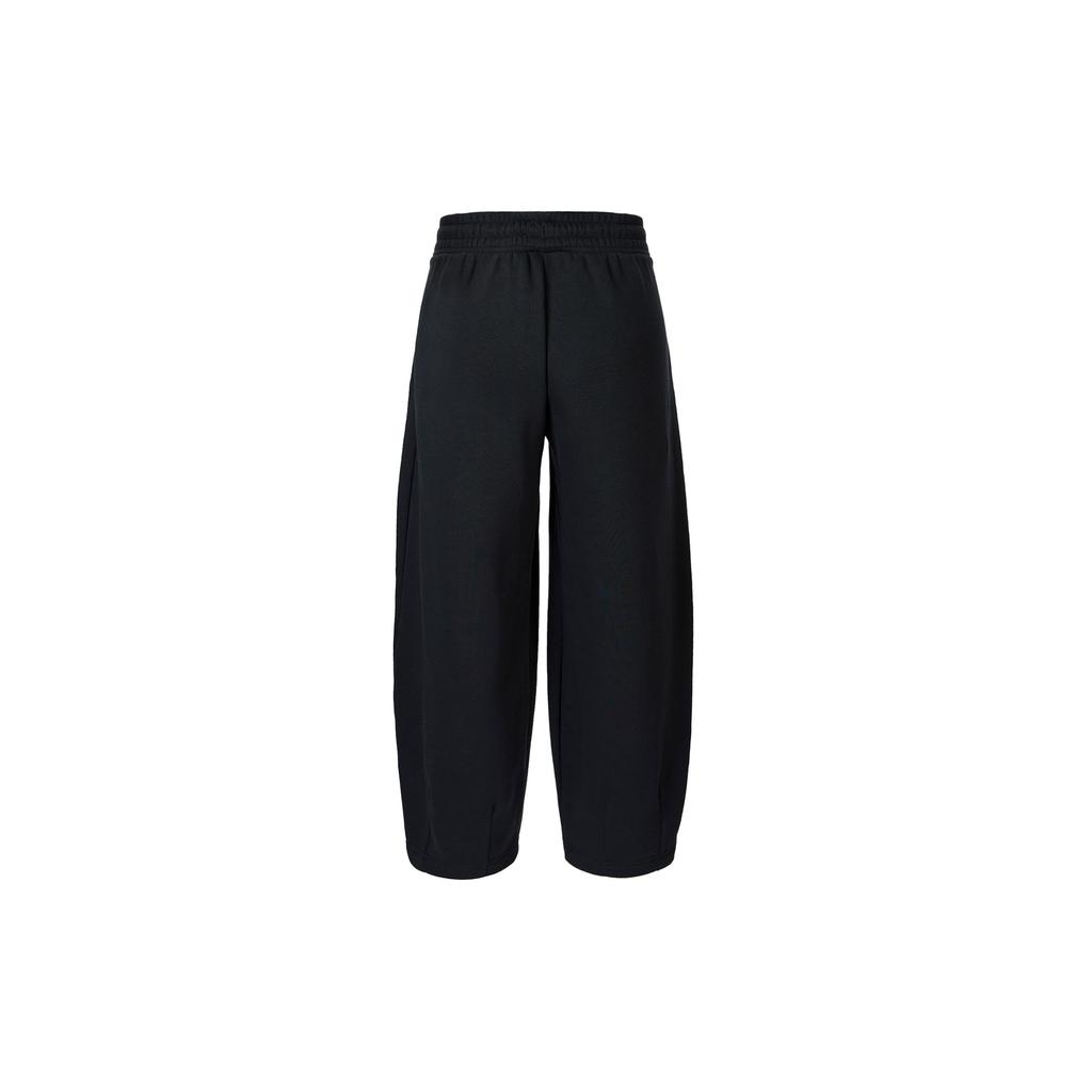 Nike Sportswear Phoenix Fleece Solid Color Mid Waist Fashion Versatile Fleece Tapered Casual Pants Women Bottoms Black Sail-White HJ0899-010