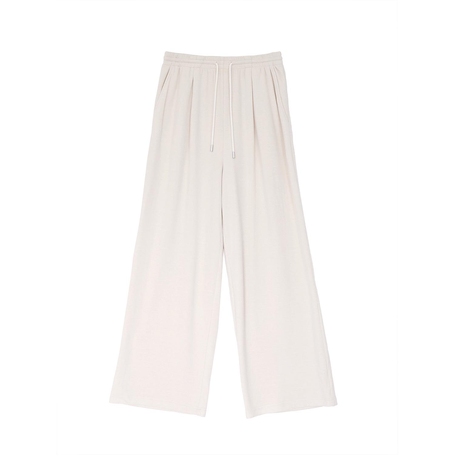

Plus Size Women s Korean High Street Wide-Leg Slimming Floor-Length Casual Pants L (55-60kg) грязно-белый