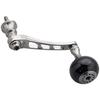 HEIGHTEN Adjustable Reel Handle with 30mm Handle Compatible with Daiwa and Shimano Spinning Aurora Series 55-60mm Knob, Reels, (Gunmetal & Black)