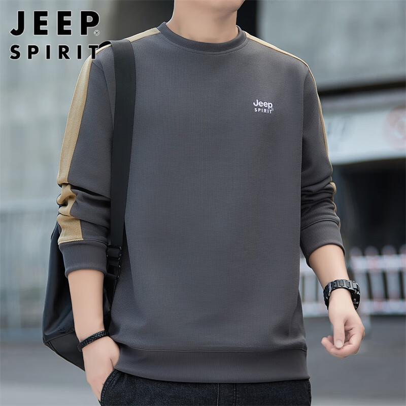 

JEEP SPIRIT Men s Waffle Grid Long Sleeve Sweatshirt XL