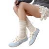 Women's Floral Mesh Calf Socks with Bow Knot - Spring/Summer 2026 Collection