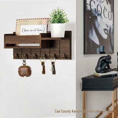 Modern Minimalist Solid Wood Wall-Mounted Entryway Key Shelf