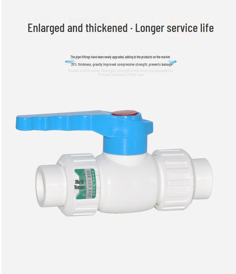 PPR Double Union Steel Core Ball Shut-Off Valve, 20 1/2" - 25 3/4" Water Pipe Fittings & Connectors
