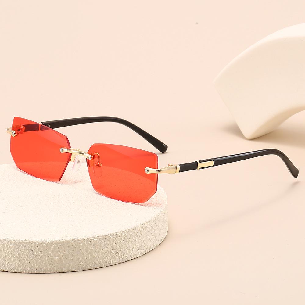 Frameless Square Women's Sunglasses - Trendy, Blue Light Blocking Glasses for Live Broadcasts