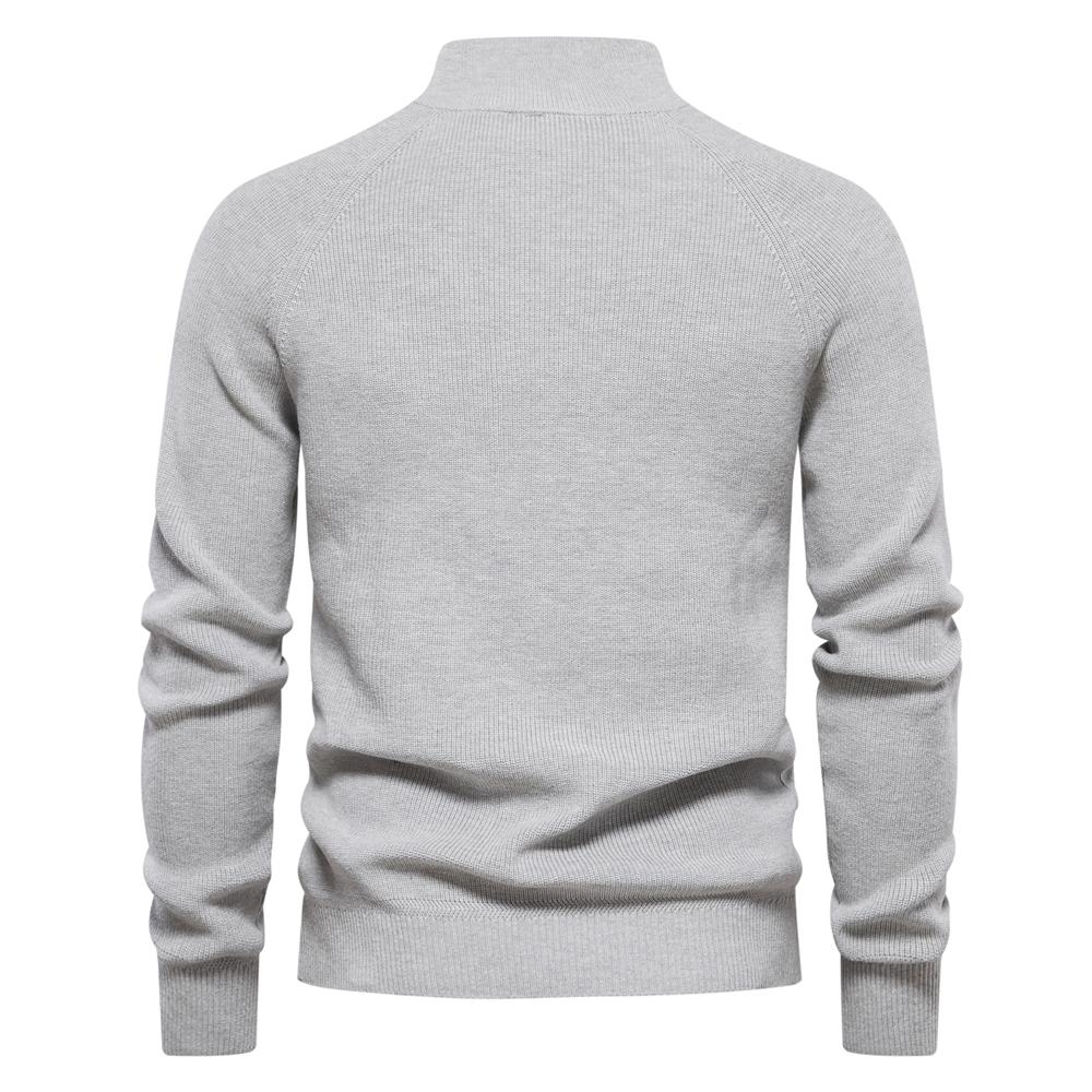 New Autumn Cotton Zipper Cardigans for Men Fashion Casual Social Men Sweaters High Collar Warm Winter Knitted Sweater Men
