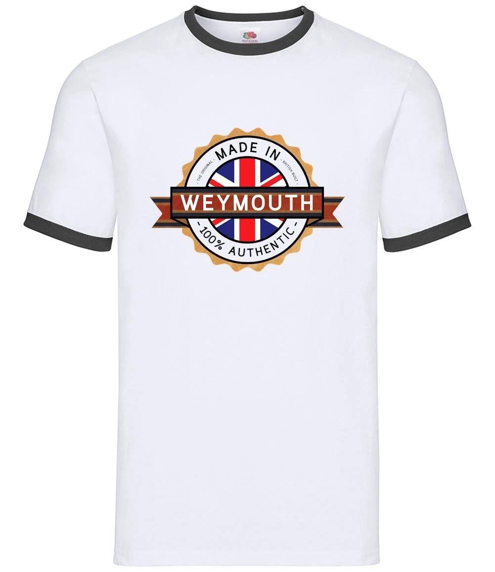 Made In Weymouth - Mens Ringer - Town Hometown Born In Dorset Gift M