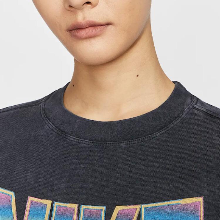 Nike Sportswear Vintage Oversized Crew Neck Short Sleeve T-Shirt Women Tops Black HF9692-010