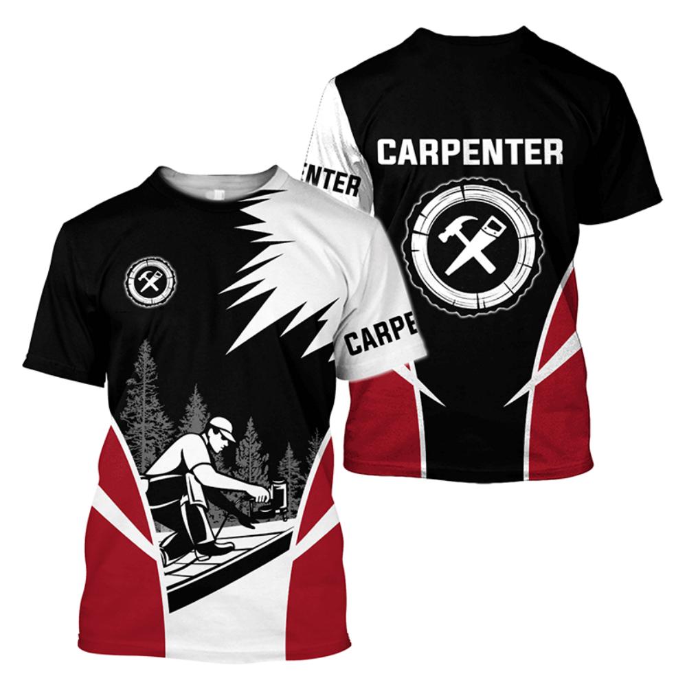 3D Print Cospaly Carpenter Tshirt For Men New In Short Sleeve Tee Shirts Clothes Mens Plus Size Workwear Uniform T Shirts