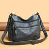 Women's Leather Crossbody Bag Large Capacity Multi-pocket Shoulder Bag for Middle-aged Mom Daily Life  and Weekend Outings