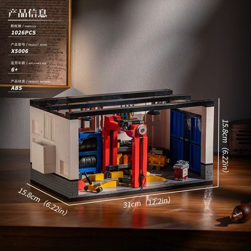MOC City Speed Racing Sports Car repair Garage Building Blocks Construction DIY Assembly Bricks Toys for Kids Adults Boys Gifts