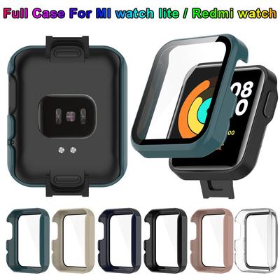 Verre Trempé + Coque Pour Xiaomi Redmi Watch Protecteur d'Écran Pare-Chocs Rigide en PC Housse de Protection pour Xiaomi MI Watch Lite