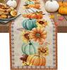 Fall Pumpkin Sunflower Linen Table Runner Home Decor Washable Autumn Thanksgiving Kitchen Dining Table Runner Thanksgiving Decor