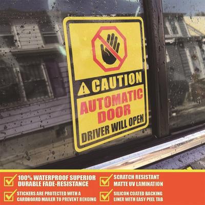 Yousheng 4 Stück Auto Tür Sicherheitsaufkleber Reflektierende Warnetiketten für Fahrzeugfenster Kreatives Wetterfestes Automatik-Aufkleber-Set