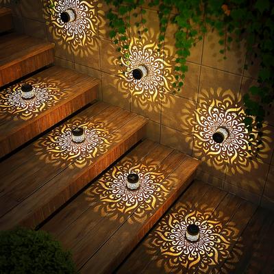 תאורת גדר סולארית חיצונית IP65 מתכת מנורת קיר לחצר חיצונית לגינה, למרפסת, למדרגות, לקיר, לעיצוב בית, לאווירה חגיגית