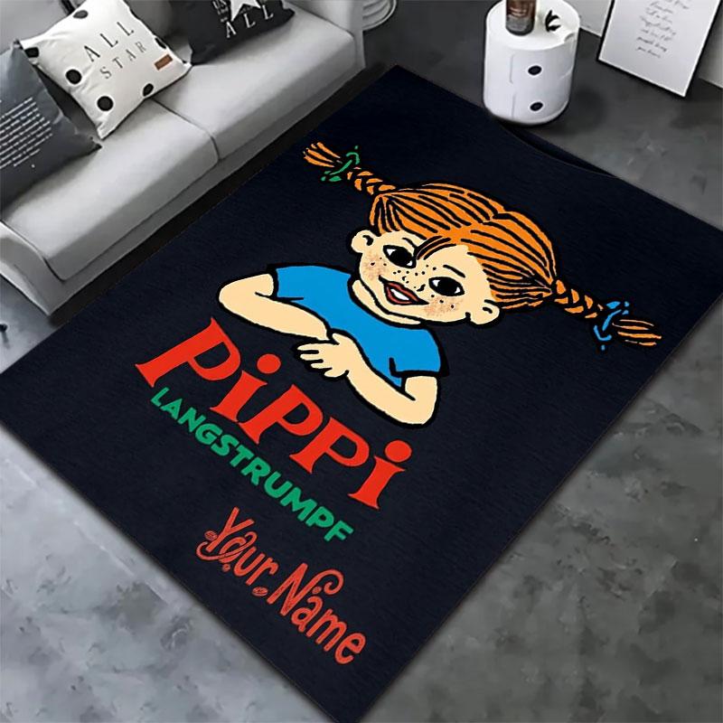 Pippi Longstocking Custom Name Carpet Rug for Living Room Bedroom Home Sofa Decoration,Kids play Non-slip Floor Mat