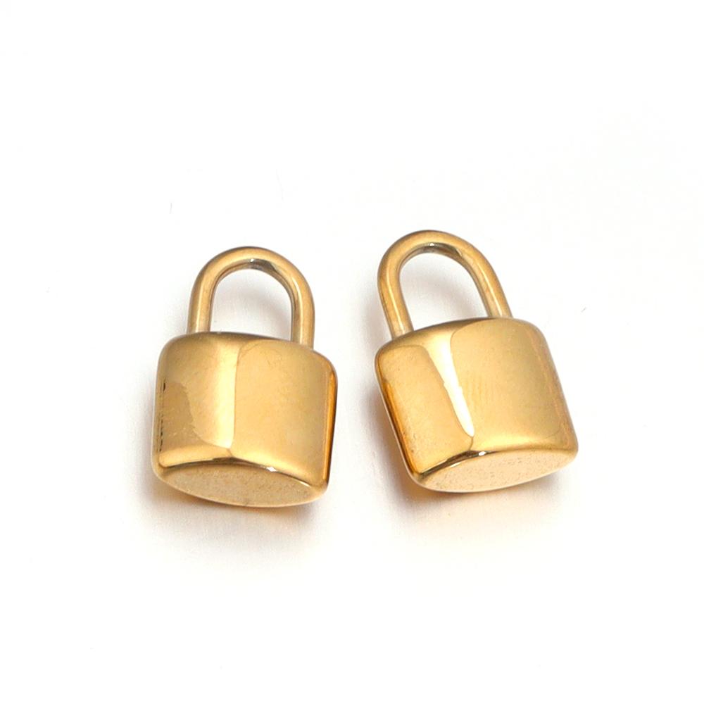 2 pièces Breloques Cadenas en Acier Inoxydable Couleur Acier Doré Breloques Métalliques Pendentifs Pour la Fabrication de Bijoux DIY Pendentifs de Collier Accessoires