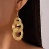 Hollow Geometric Round Wrapped Tassel Ear Hook Unique High-end Earrings